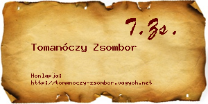 Tomanóczy Zsombor névjegykártya