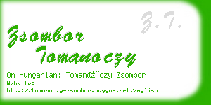 zsombor tomanoczy business card